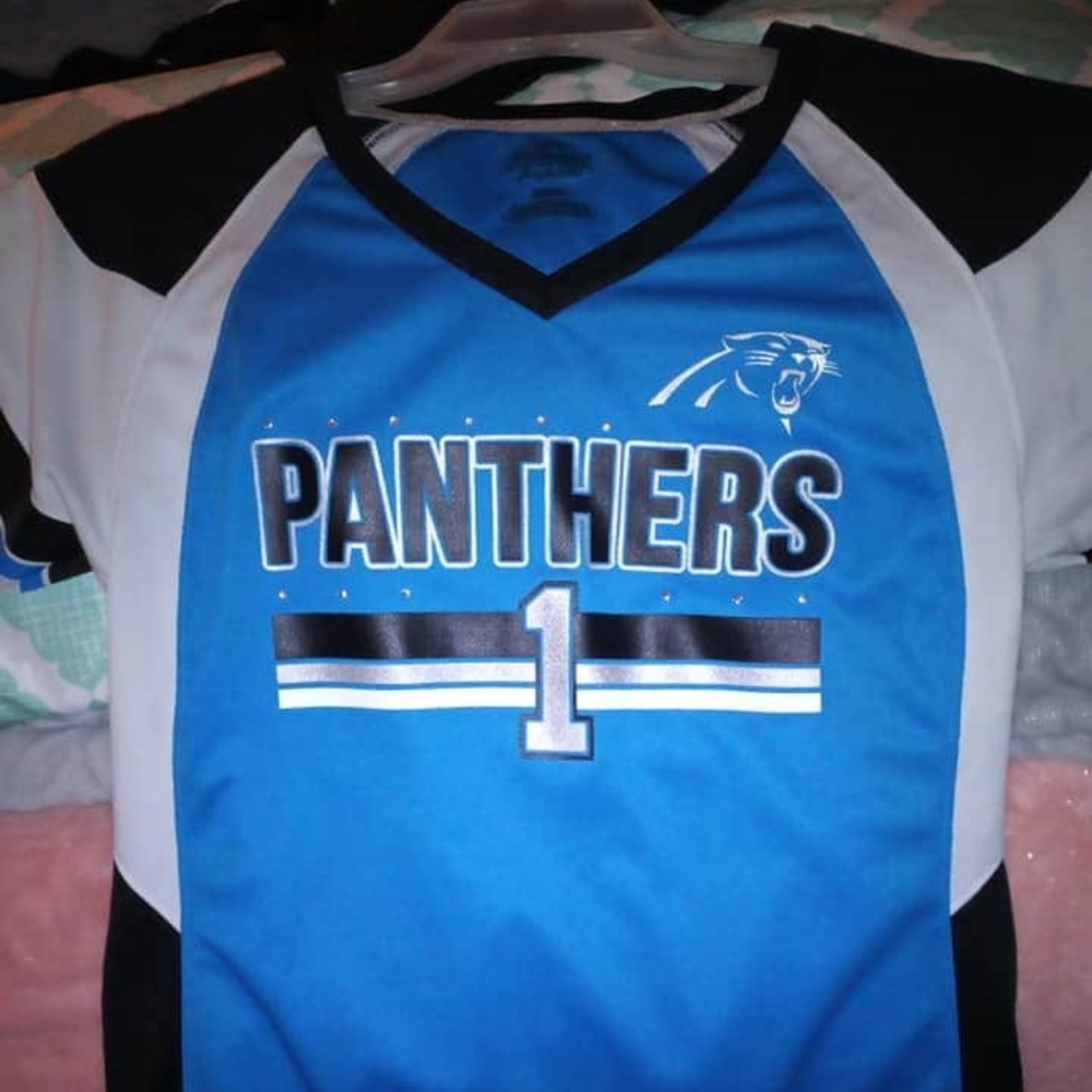 Diamond Studded Womens Panthers Jersey